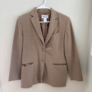Vintage Pendleton Women's Virgin Wool Blazer Tan Plaid Size 6